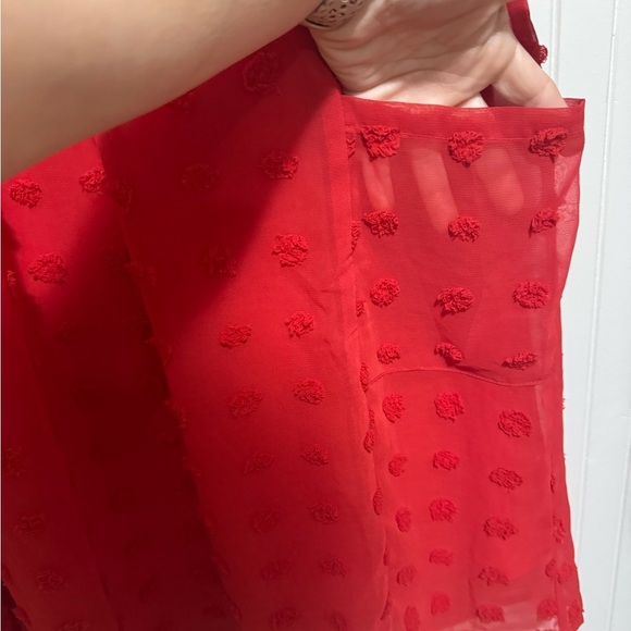 Swiss dot, red, babydoll style dress size medium - Picture 3 of 7